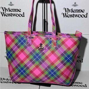 Vivienne Westwood Vibrant Plaid Tote